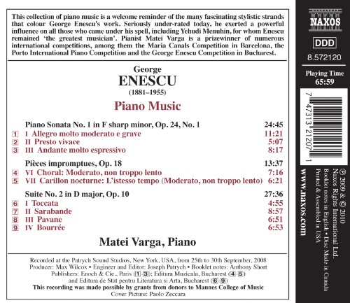 MATEI VARGA - ENESCU:PIANO MUSIC - CD image 2