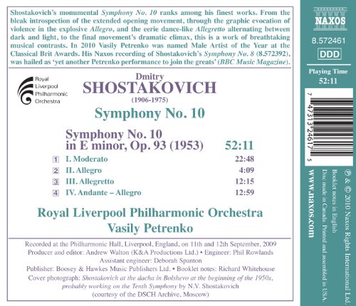 Dmitri Shostakovich - Symphony No. 10 - CD image 2