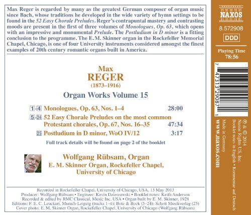 WOLFGANG RUBSAM - REGER:ORGAN WORKS VOL. 15 - CD image 2