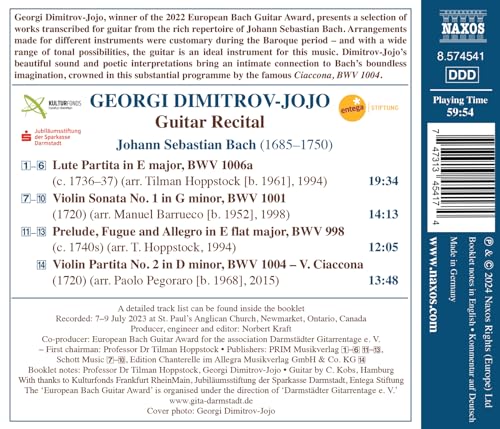 GEORGI DIMITROV-JOJO - DIMITROV-JOJO - BACH LAUREATE - CD image 2