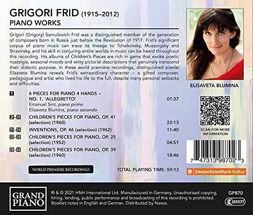 ELISAVETA BLUMINA - FRID:PIANO WORKS - cd image 2