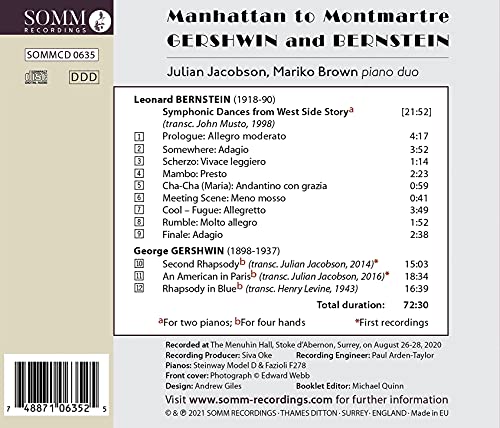 JACOBSON/BROWN - MANHATTAN TO MONTMARTRE - cd image 2