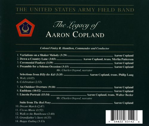 US ARMY FIELD BAND: - LEGACY OF AARON COPLAND - CD image 2