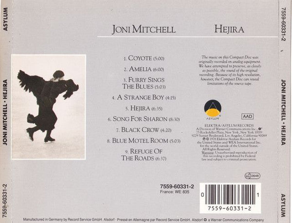 Joni Mitchell - Hejira - CD image 2