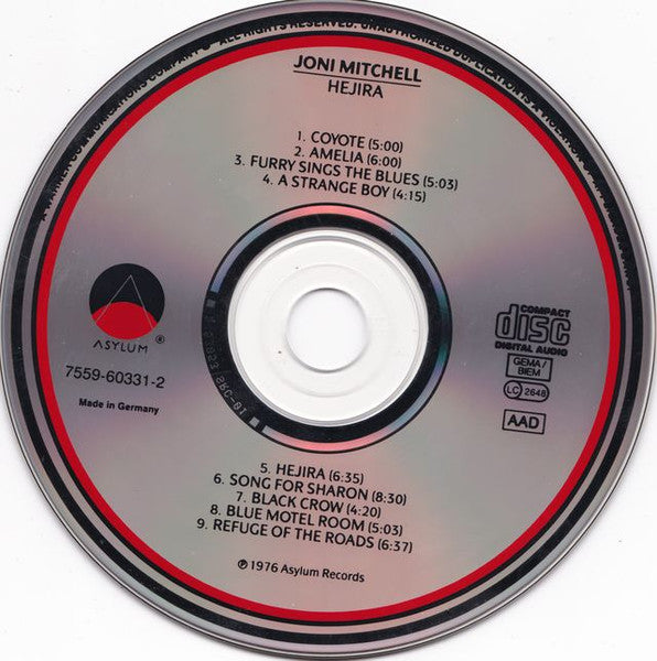 Joni Mitchell - Hejira - CD image 3