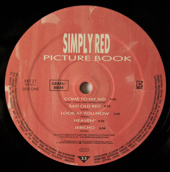 Simply Red - Picture Book - Used Vinyl Record image 3