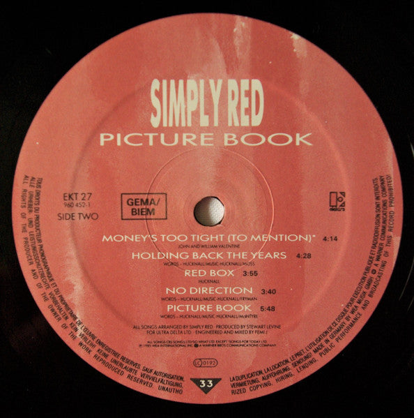 Simply Red - Picture Book - Used Vinyl Record image 4