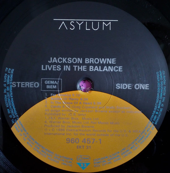 Jackson Browne - Lives In The Balance - Used Vinyl Record image 3
