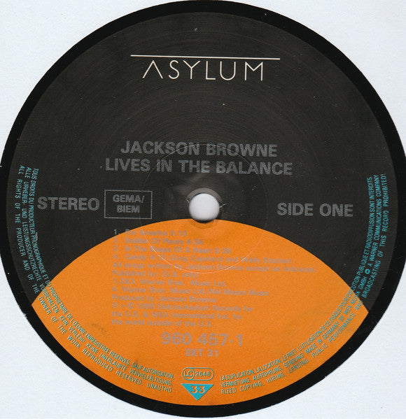 Jackson Browne - Lives In The Balance - Used Vinyl Record image 8