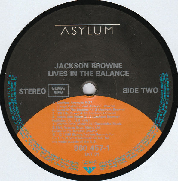 Jackson Browne - Lives In The Balance - Used Vinyl Record image 9