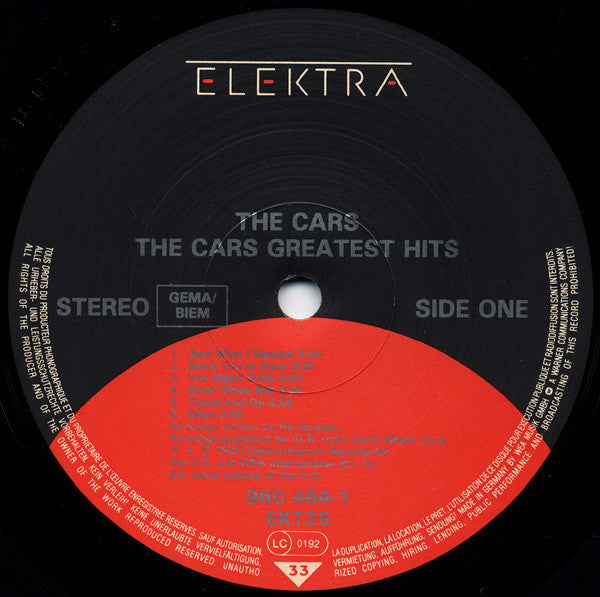Cars - Greatest Hits - Used Vinyl Record image 3