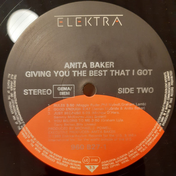 Anita Baker - Giving You The Best That I Got - Used Vinyl Record image 4