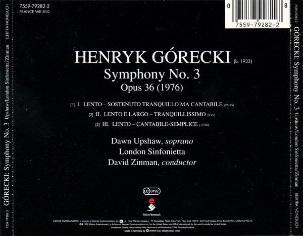 Henryk Gorecki - Symphony No. 3 - Used CD image 7