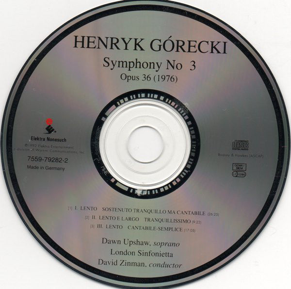 Henryk Gorecki - Symphony No. 3 - Used CD image 8