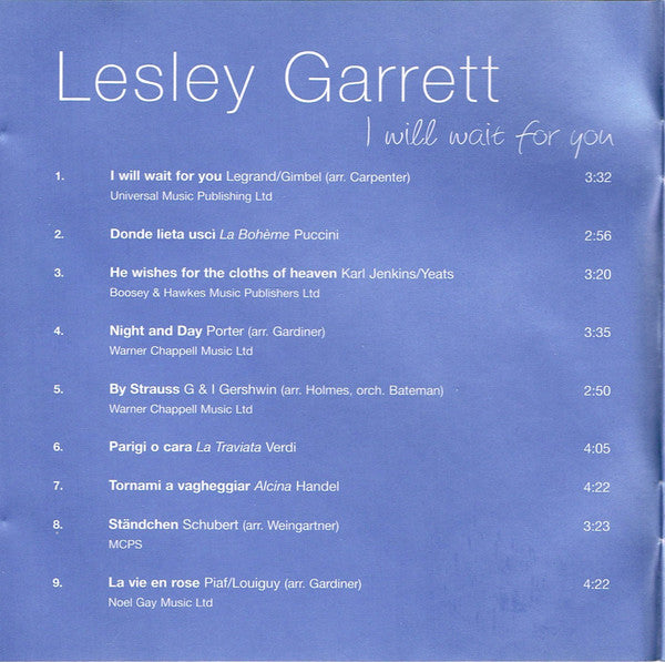 Lesley Garrett - I Will Wait For You - Used CD image 2