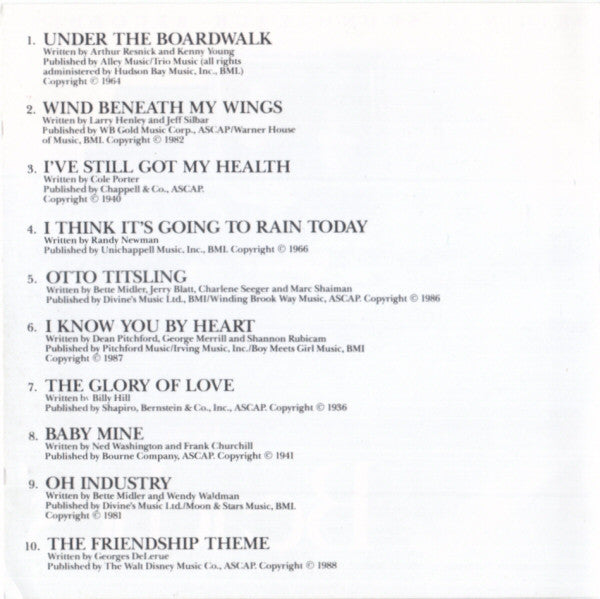 Bette Midler - Beaches - Original Soundtrack Recording - Used CD image 4