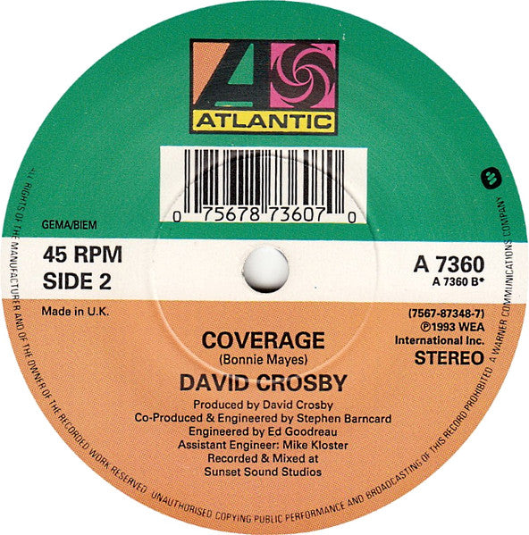 David Crosby - Hero - Used Vinyl Record 7" image 4
