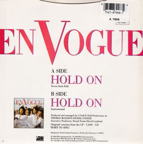 En Vogue - Hold On - Used Vinyl Record 7" image 2