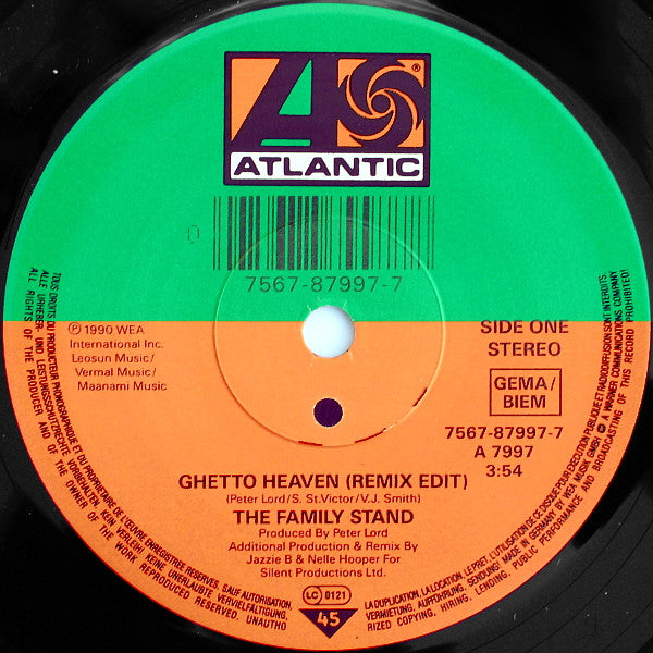 Family Stand - Ghetto Heaven - Used Vinyl Record 7" image 3