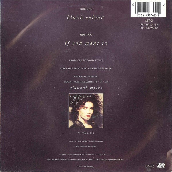 Alannah Myles - Black Velvet - Used Vinyl Record 7" image 2