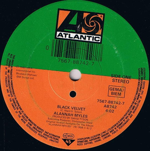 Alannah Myles - Black Velvet - Used Vinyl Record 7" image 3