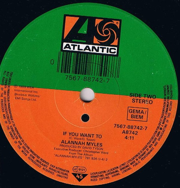 Alannah Myles - Black Velvet - Used Vinyl Record 7" image 4