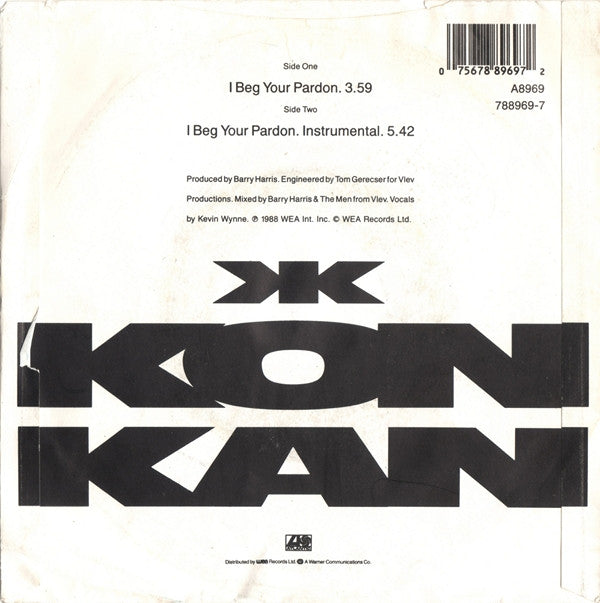 Kon Kan - I Beg Your Pardon - Used Vinyl Record 7" image 6