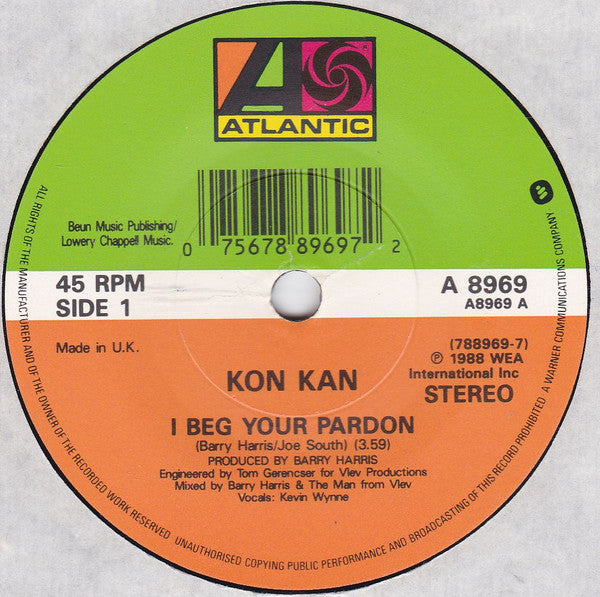 Kon Kan - I Beg Your Pardon - Used Vinyl Record 7" image 7