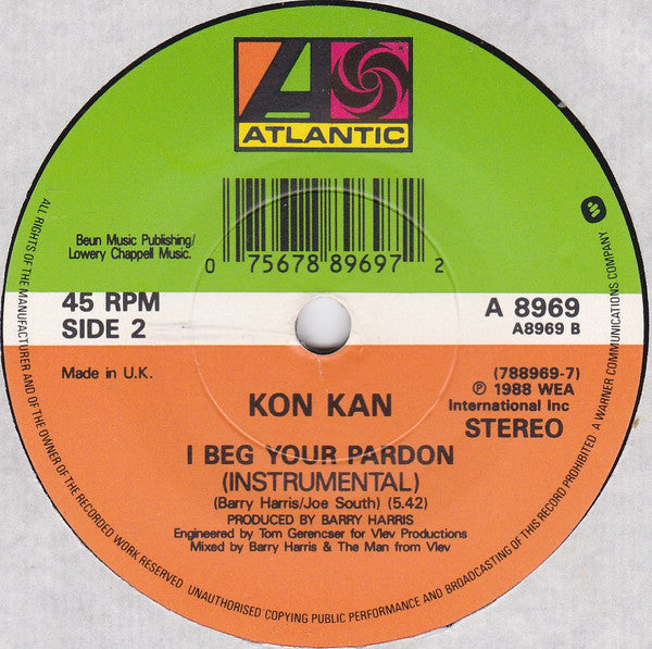 Kon Kan - I Beg Your Pardon - Used Vinyl Record 7" image 8
