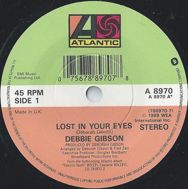 Debbie Gibson - Lost In Your Eyes - Used Vinyl Record 7" image 3