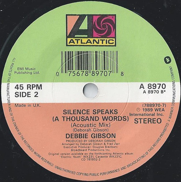 Debbie Gibson - Lost In Your Eyes - Used Vinyl Record 7" image 4