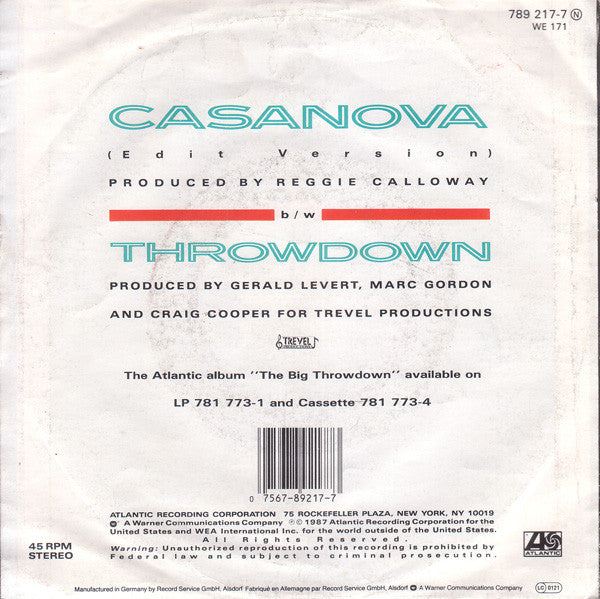 LeVert - Casanova - Used Vinyl Record 7" image 2