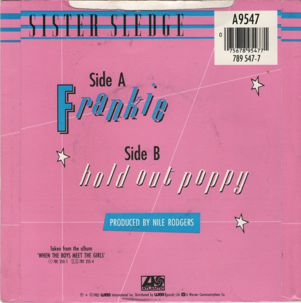 Sister Sledge - Frankie - Used Vinyl Record 7" image 2