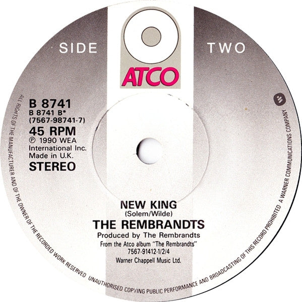 Rembrandts - Just The Way It Is, Baby - Used Vinyl Record 7" image 4