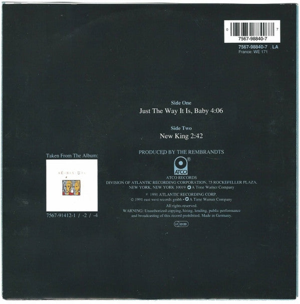 Rembrandts - Just The Way It Is, Baby - Used Vinyl Record 7" image 2