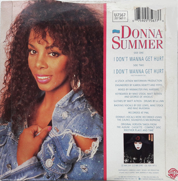 Donna Summer - I Don't Wanna Get Hurt - Used Vinyl Record 7" image 2