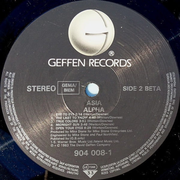 Asia - Alpha - Used Vinyl Record image 4