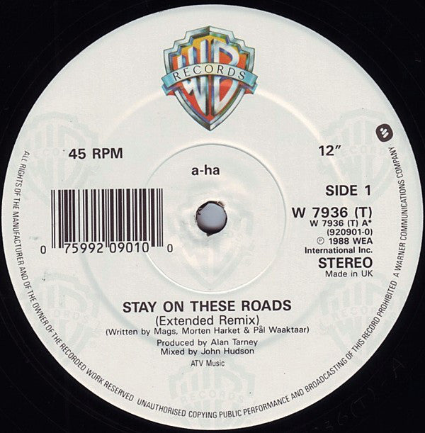 a-ha - Stay On These Roads (Extended Remix) - Used Vinyl Record 12" image 3
