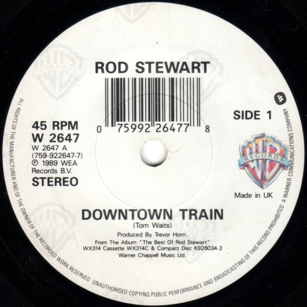 Rod Stewart - Downtown Train - Used Vinyl Record 7" image 7