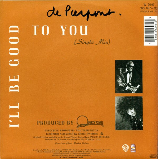 Quincy Jones - I'll Be Good To You - Used Vinyl Record 7" image 2