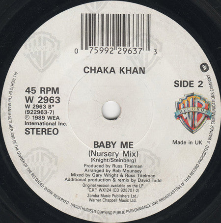 Chaka Khan - I'm Every Woman (Remix) - Used Vinyl Record 7" image 4