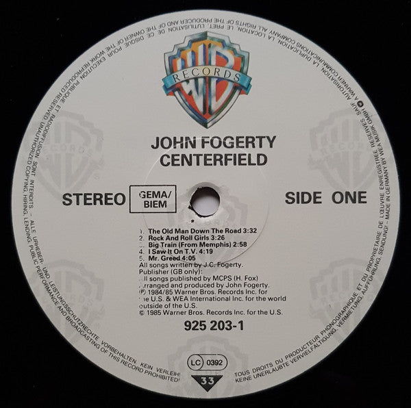 John Fogerty - Centerfield - Used Vinyl Record image 3