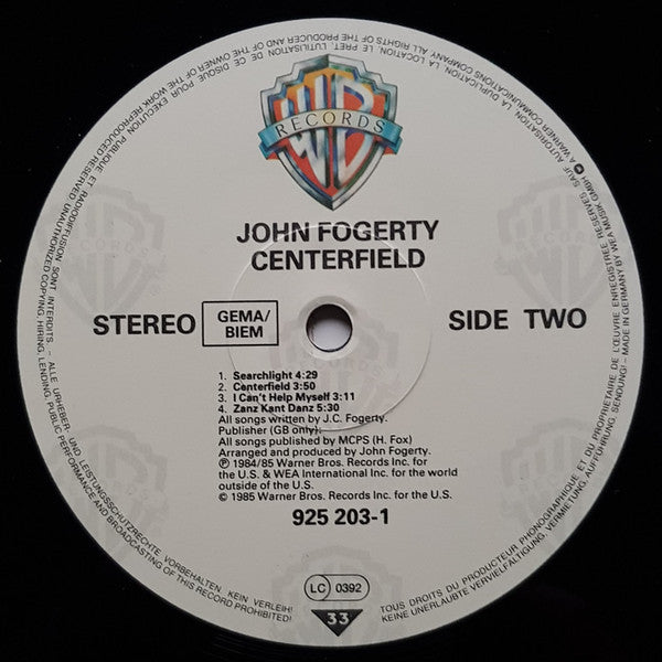 John Fogerty - Centerfield - Used Vinyl Record image 4
