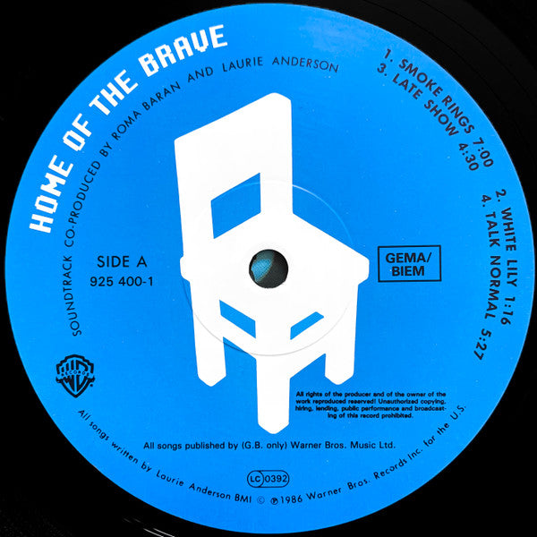 Laurie Anderson - Home Of The Brave - Used Vinyl Record image 3