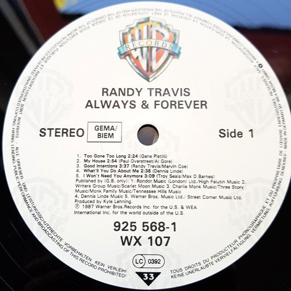 Randy Travis - Always & Forever - Used Vinyl Record image 8