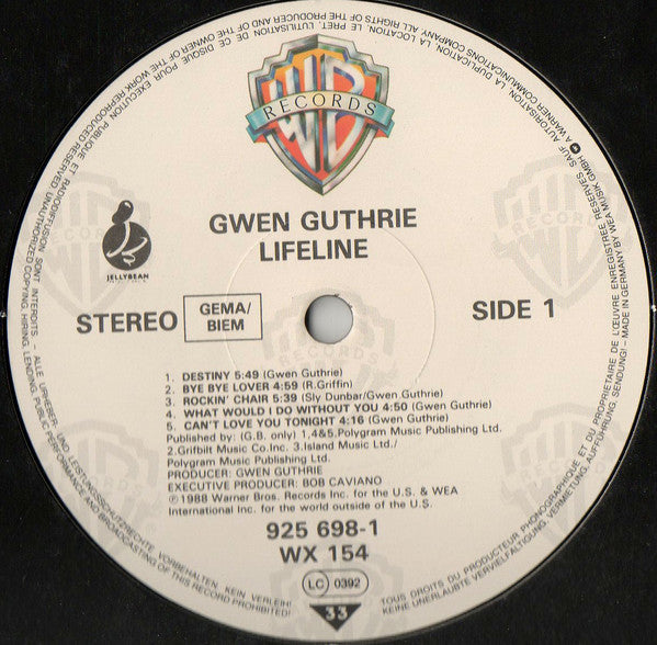 Gwen Guthrie - Lifeline - Used Vinyl Record image 3