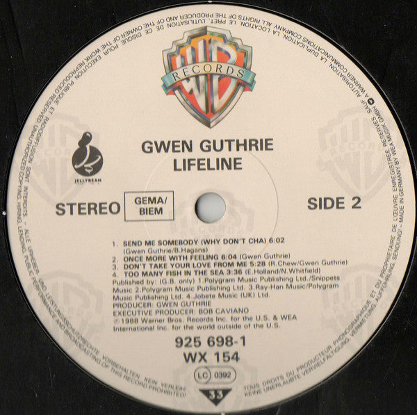 Gwen Guthrie - Lifeline - Used Vinyl Record image 4