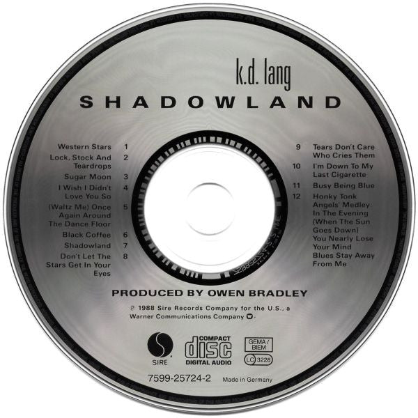 k.d. lang - Shadowland - Used CD image 4