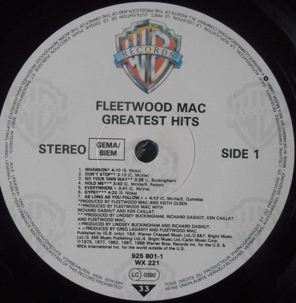 Fleetwood Mac - Greatest Hits - Used Vinyl Record image 3