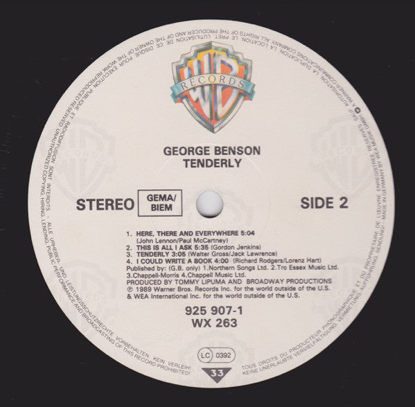 George Benson - Tenderly - Used Vinyl Record image 5